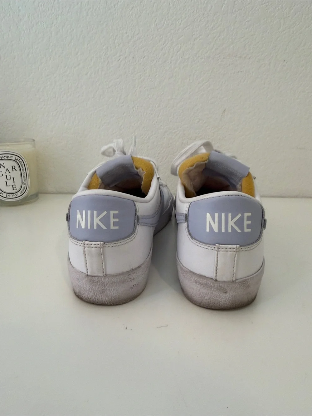 Nike Blazers with Light Blue Swoosh